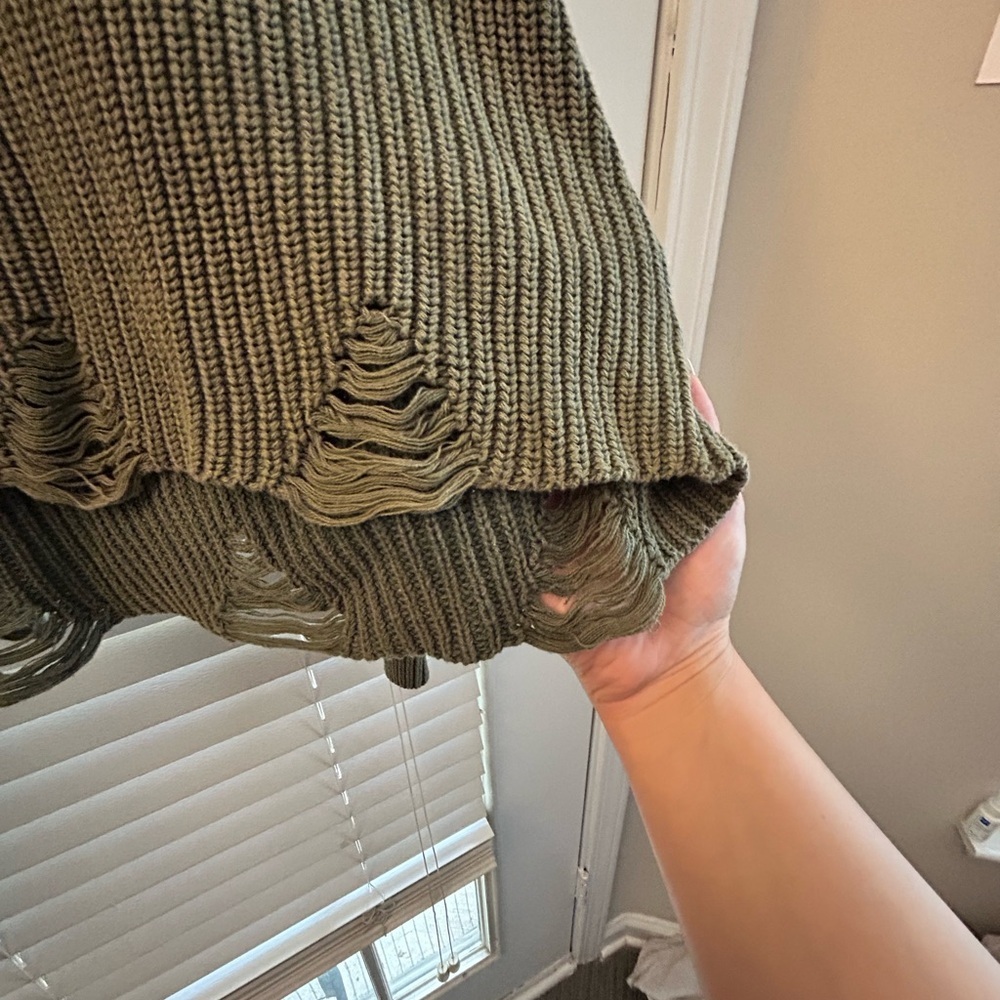 NWOT Fashion Nova Olive Green Knit Sweater Top - Picture 8 of 10